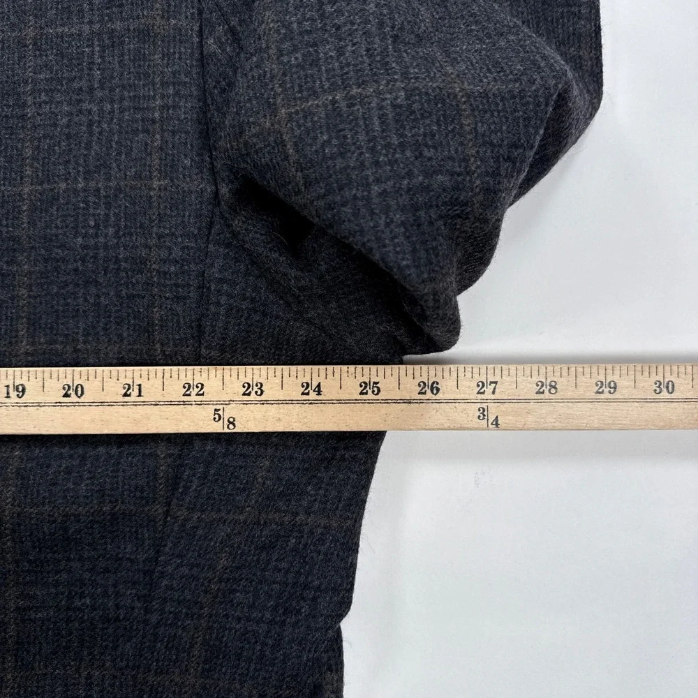 Lauren Ralph Lauren Mens Blazer 46R Charcoal Plaid Wool Sport Coat Old Money